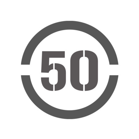 Pochoir vitessse limitée à 50 en pvc