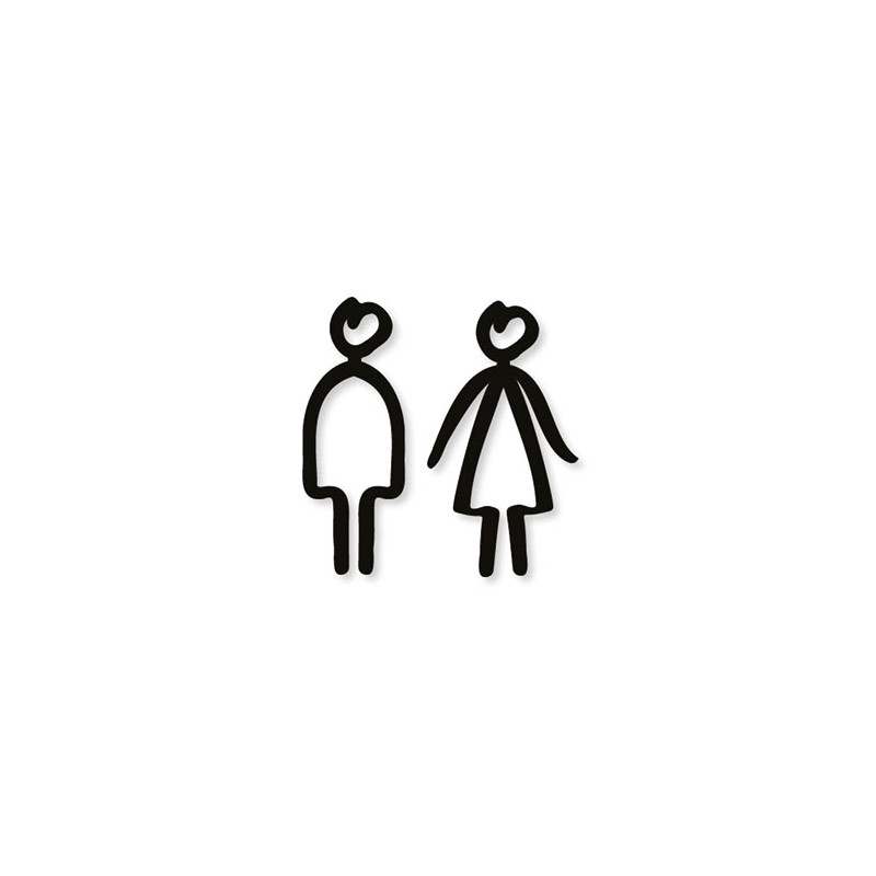 Pictogramme découpé au laser : HOMME ET FEMME TYPO MARQUEUR