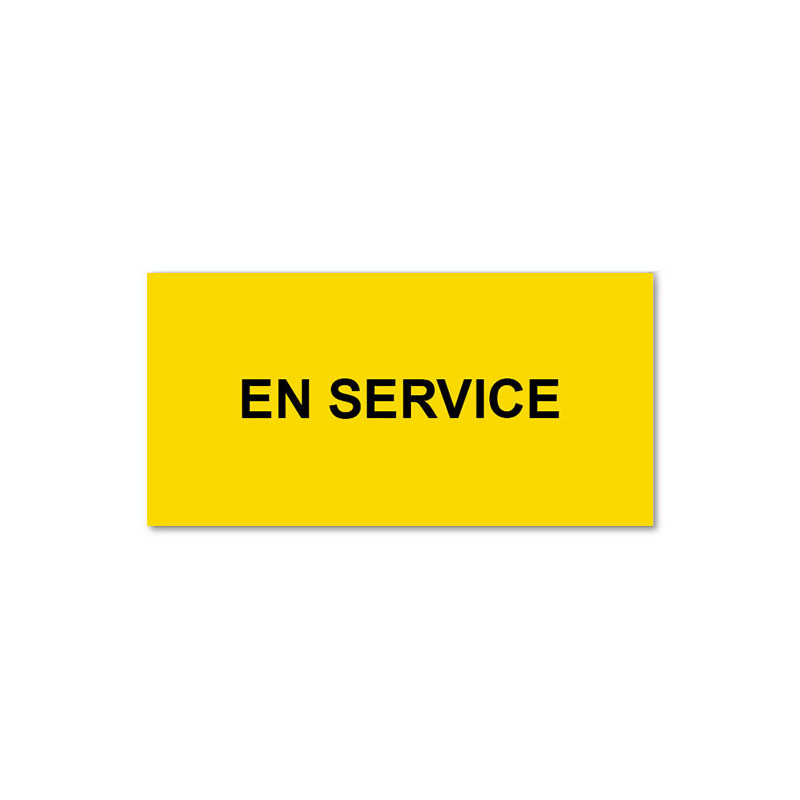 Panneau Plaque réglementaire ou normalisée Plaque réglementaire normée  En Service  en pvc
