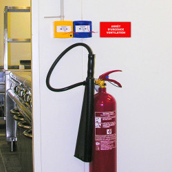 Panneau Plaque réglementaire ou normalisée Plaque réglementaire normée  Arrêt d'urgence ventilation  en pvc