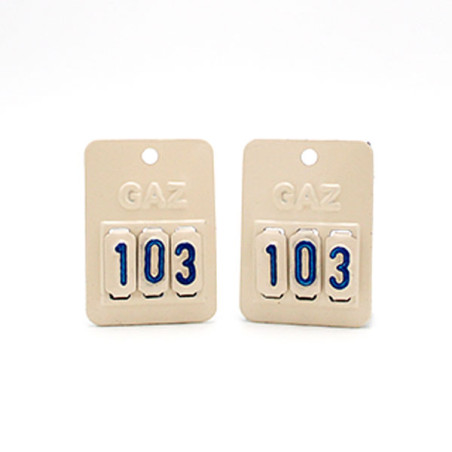 kit de 2 plaques de consigne T200 (repérage de robinet) avec 6 chiffres montés