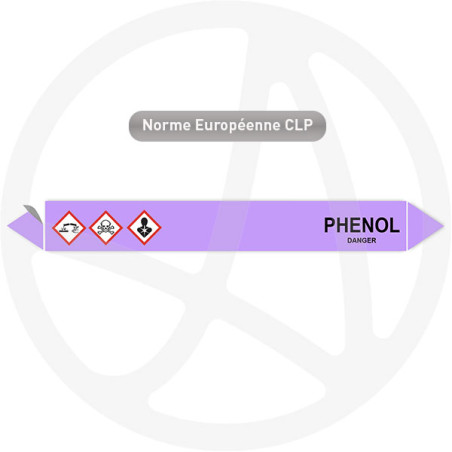 Marqueur de tuyauterie CLP Phénol