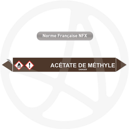 Marqueur de tuyauterie CLP Acétate de méthyle