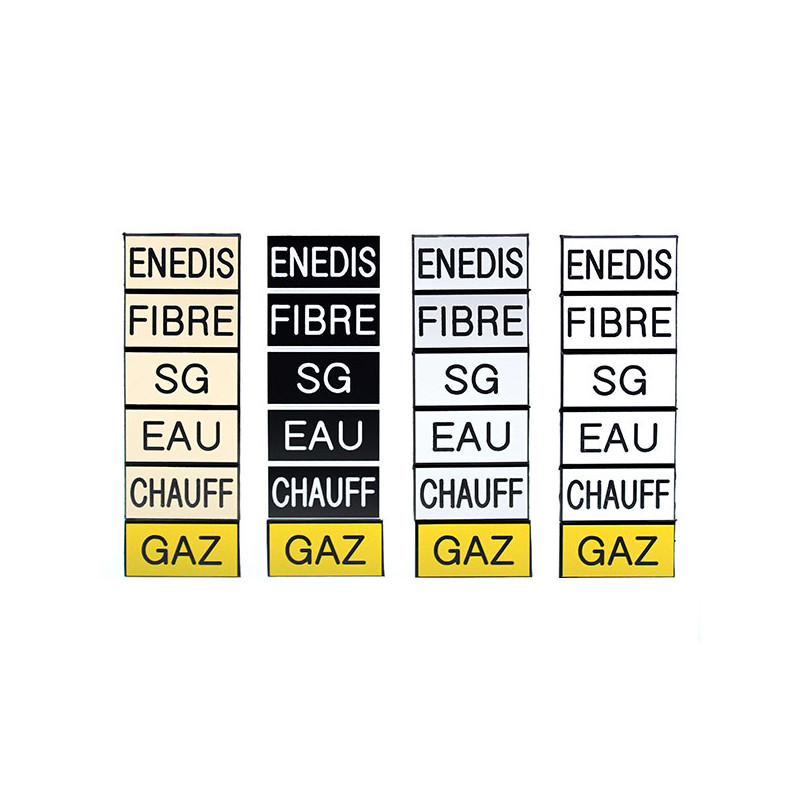 Etiquette gravoply Lot de 5 étiquettes de gaine technique  sécables