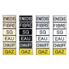 Etiquette gravoply Lot de 5 étiquettes de gaine technique  sécables