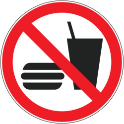 Pictogramme d'interdiction  Interdiction de boire et manger