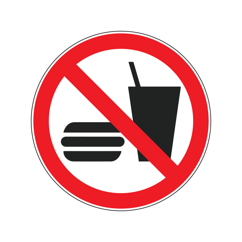 Pictogramme d'interdiction  Interdiction de boire et manger