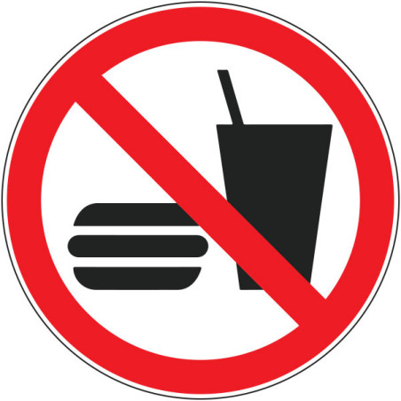 Pictogramme d'interdiction  Interdiction de boire et manger