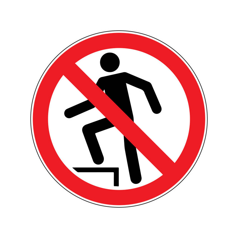 Pictogramme d'interdiction  Interdiction de marcher sur la surface