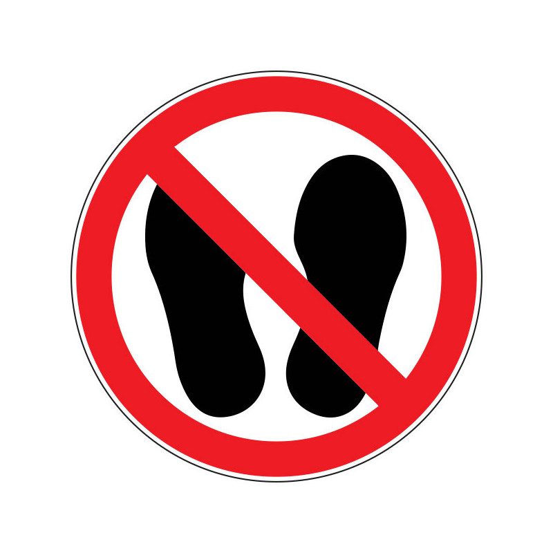 Pictogramme d'interdiction  Ne pas marcher ou stationner à cet endroit