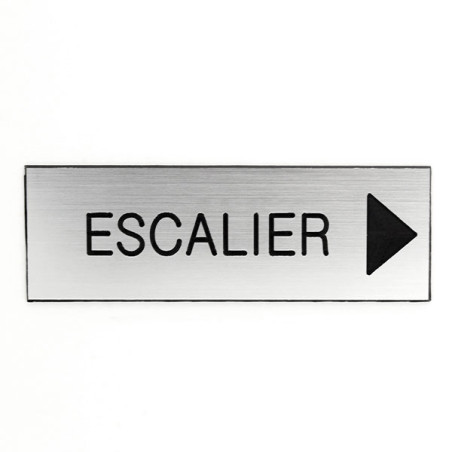 Plaque de porte ESCALIER (flèche droite ou gauche) Etiquette gravoply