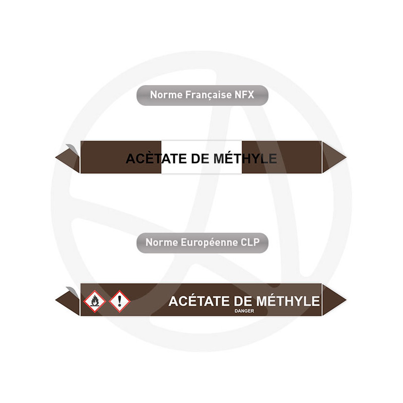 Repérage de tuyauterie Acétate de méthyle reperage marqueur tuyauterie vinyle
