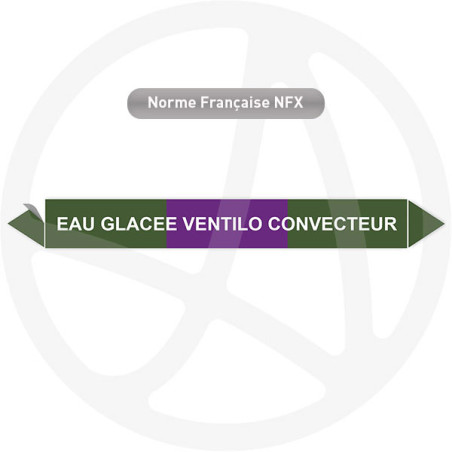 Repérage de tuyauterie Eau glacée ventilo convecteur reperage marqueur tuyauterie vinyle