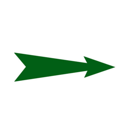 Repérage de tuyauterie Flèche - Blanc / Vert fleche reperage marqueur tuyauterie vinyle